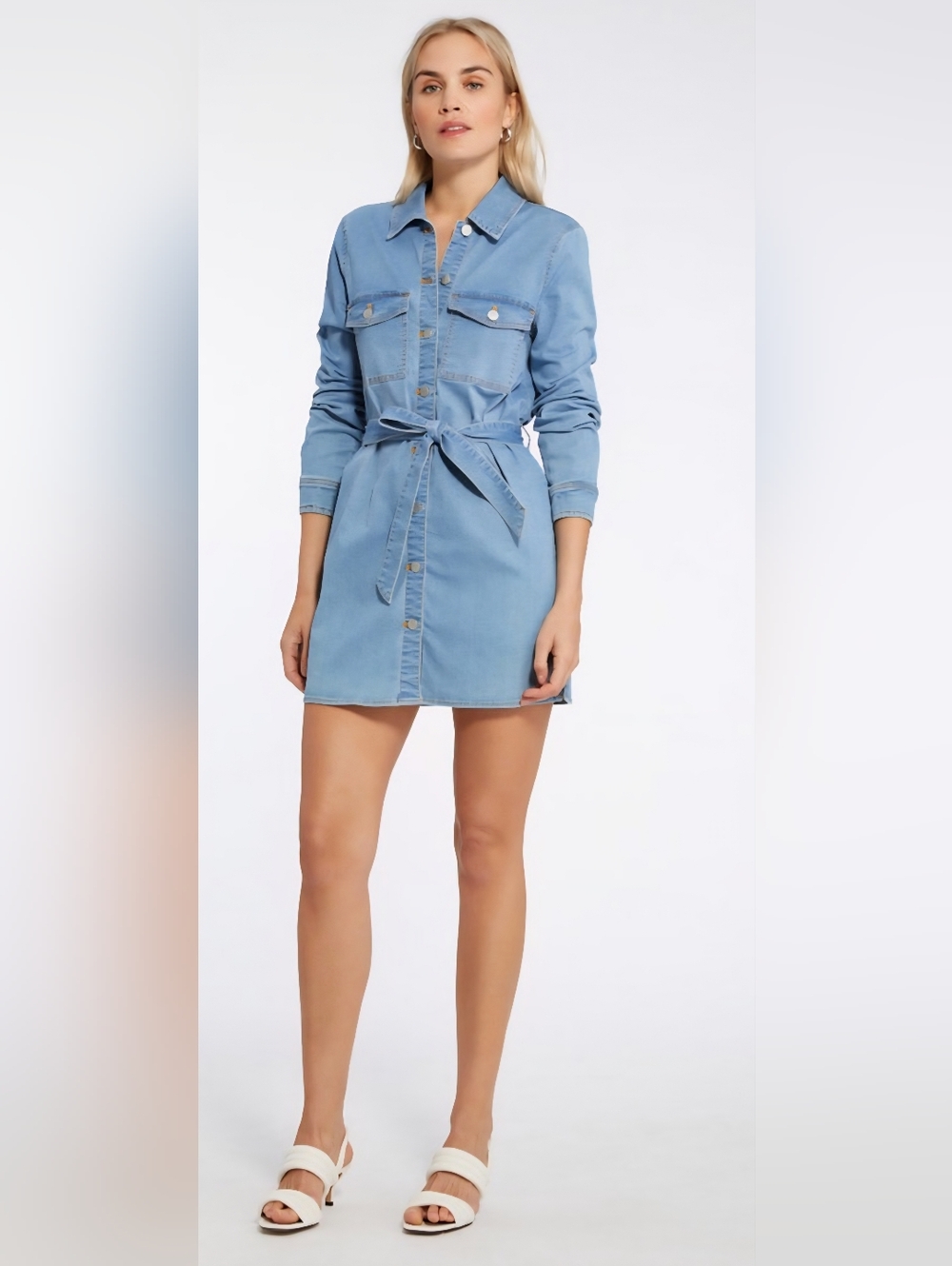 Sanctuary Light Denim Blue Jeans with Contrast Topstitching